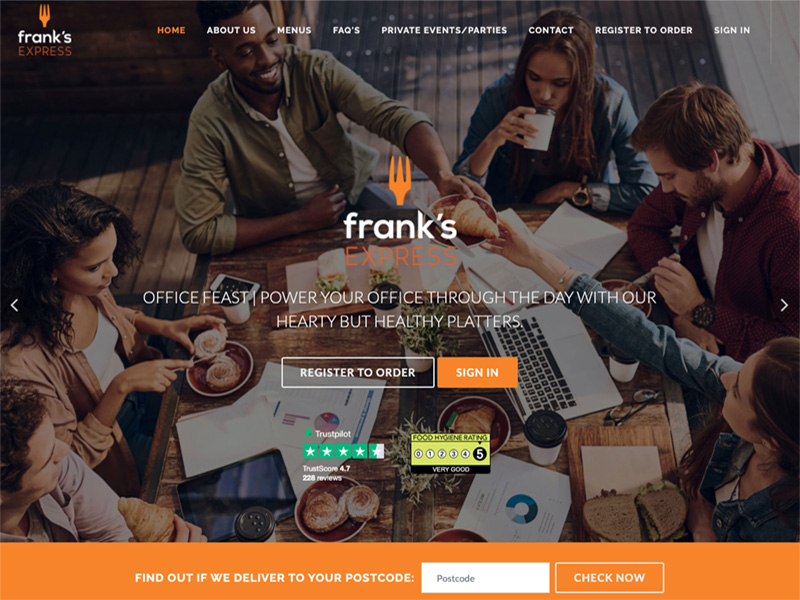 Project - Frank’s Express: Website Development, Bespoke Order Processing and Menu Management System, Digital Marketing for Lead Generation